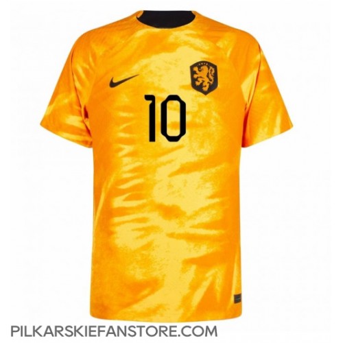 Tanie Strój piłkarski Holandia Memphis Depay #10 Koszulka Podstawowej MŚ 2022 Krótkie Rękawy